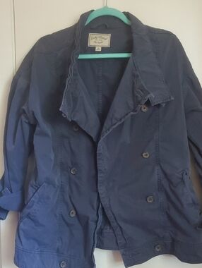Lucky Brand Navy Double-Breasted Jacket